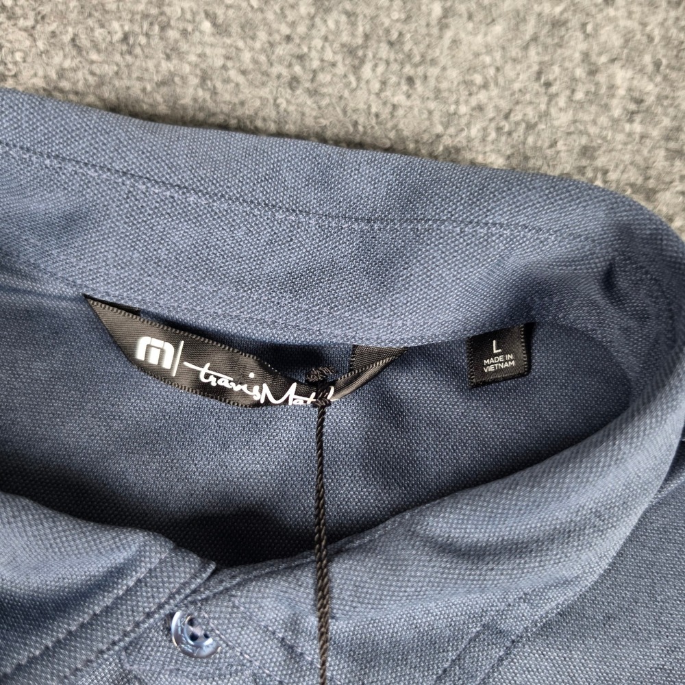 TravisMathew Coto Performance Polo Men L Vintage Indigo Blue TM1MU410 NWT - Picture 3 of 10